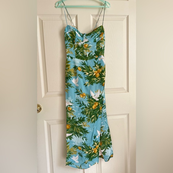 NWOT- Reformation Kourtney Midi Dress in Villa Livia - Picture 8 of 9